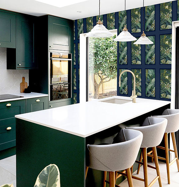 Purchase AH922803 Brewster Wallpaper, Wendell Navy Wild Vibes - Arthouse12