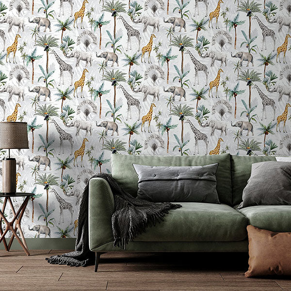 Purchase AH923709 Brewster Wallpaper, Hiram Multicolor Serengeti - Arthouse12