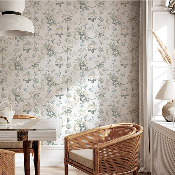 Purchase AH923802 Brewster Wallpaper, Atley Light Green Floral - Arthouse12