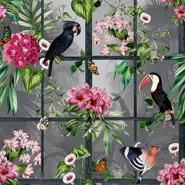 Purchase AH924408 Brewster Wallpaper, Dorothea Multicolor Tropical Birds - Arthouse