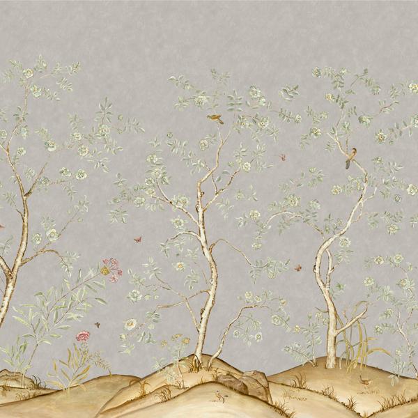 Sample - Amw10082.311.0 | Songbird, Grey Trees - Kravet Couture Wallpaper