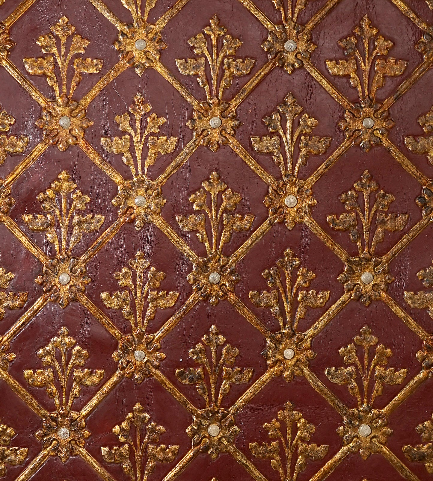 Purchase Old World Weavers Fabric SKU# AQ 000126CD, Cuir Resille Red/Gold 1