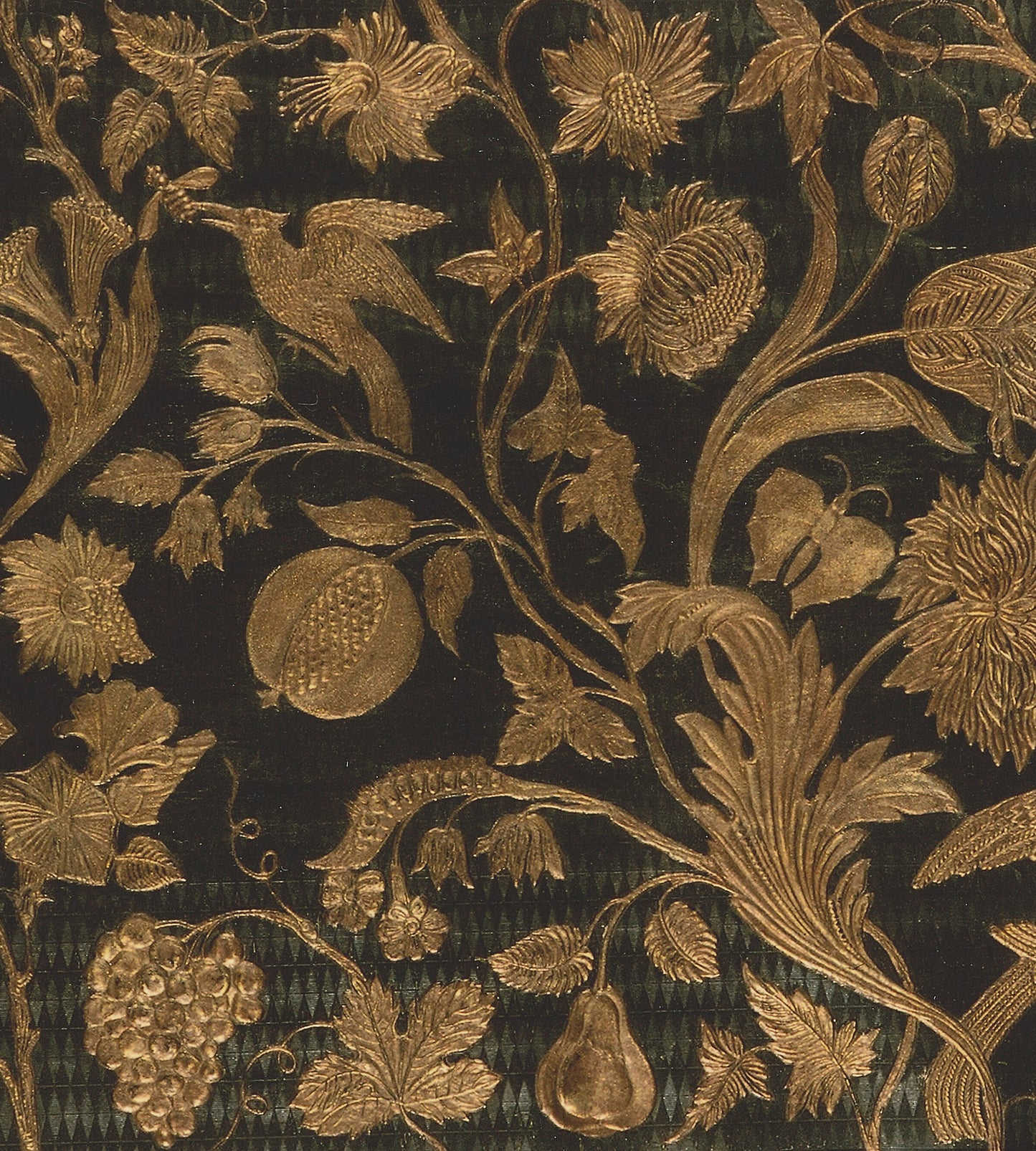 Purchase Old World Weavers Fabric Pattern# AQ 000417CD, Cuir Eden Green/Gold 1