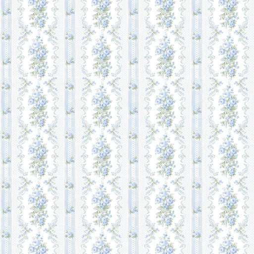 Purchase AST6087 A-Street Wallpaper, Dreamy Days Sweet Blue Stripe & Floral - LoveShackFancy