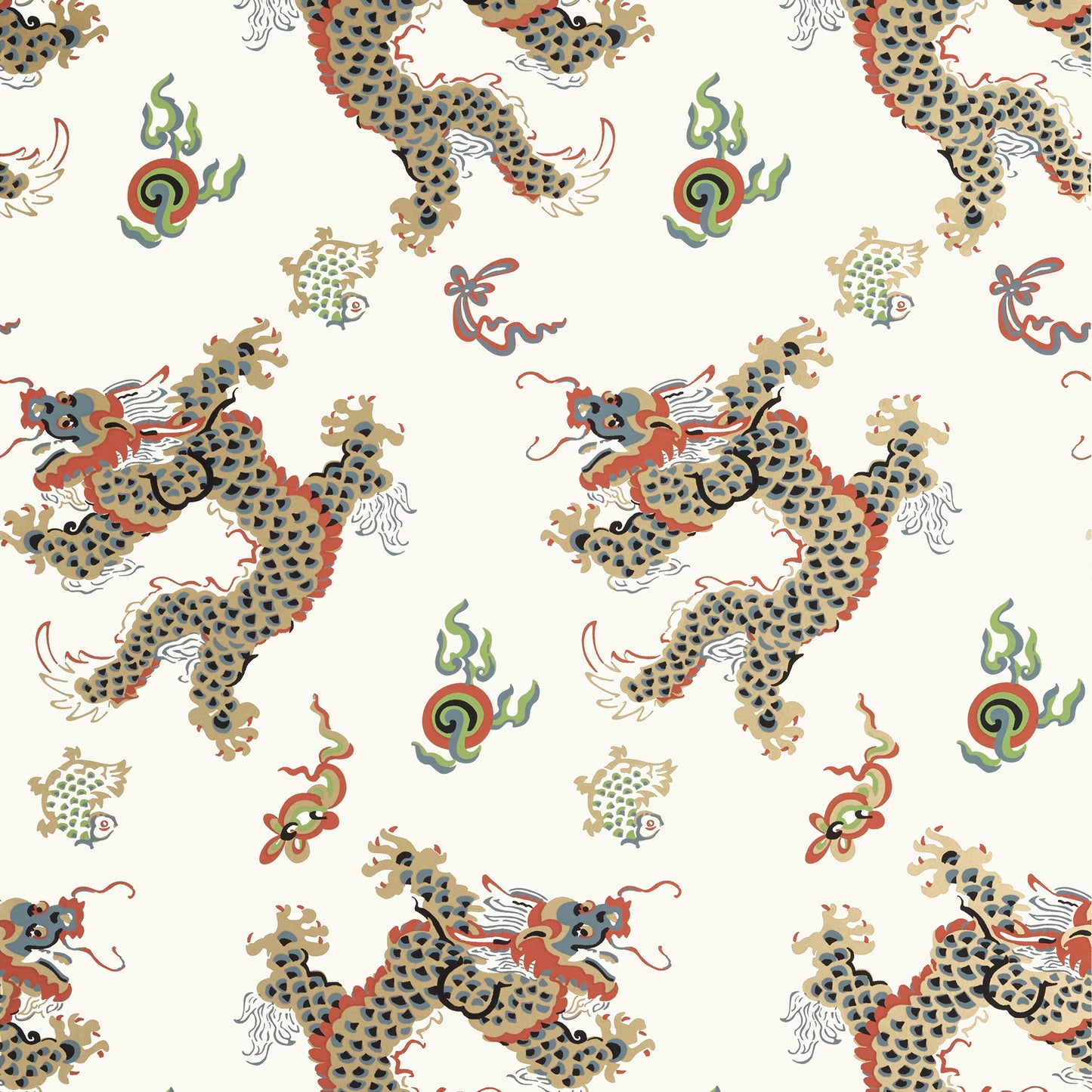 Purchase Ann French Wallpaper Pattern number AT23183 pattern name Dragon Dance