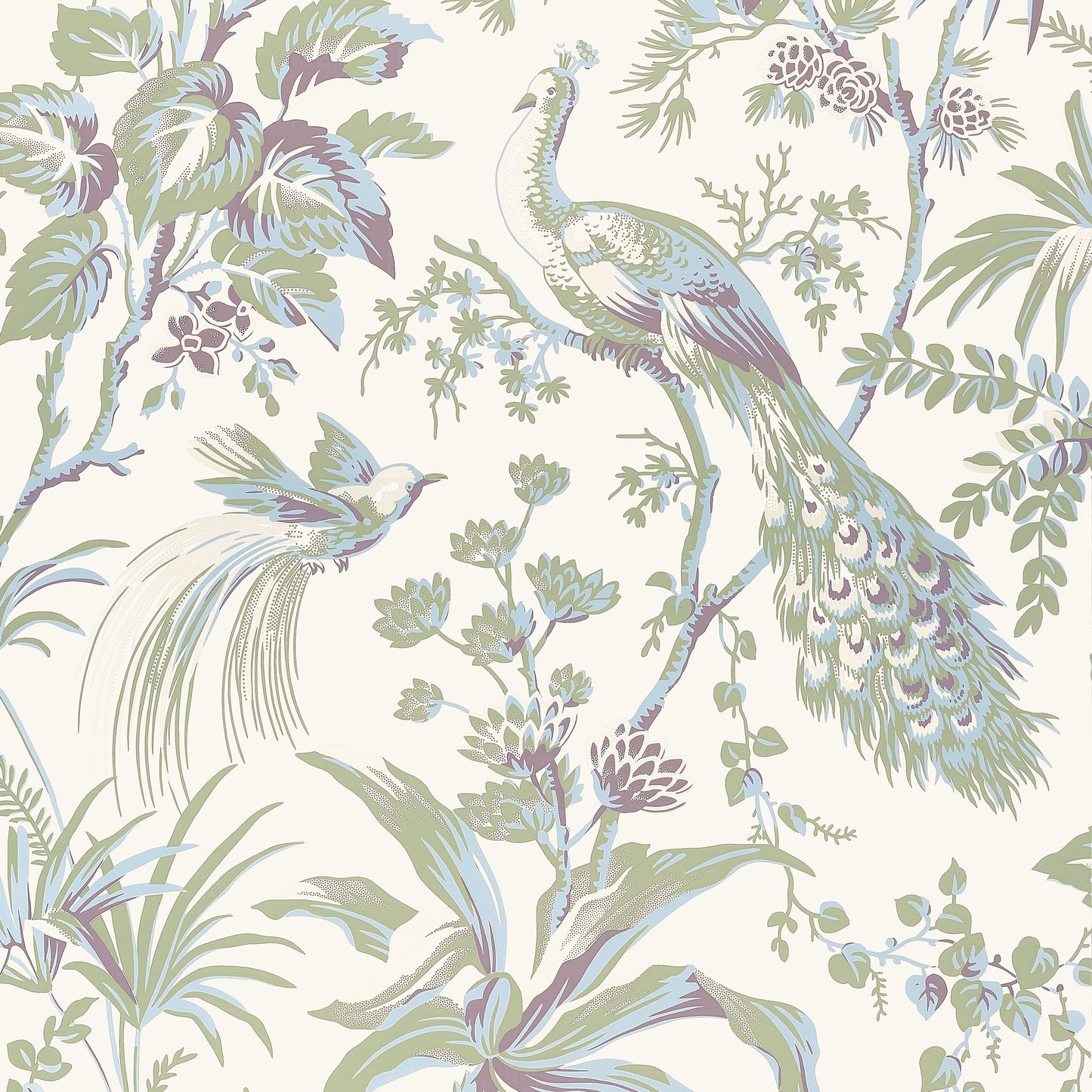 Search Anna French Wallpaper Pattern Number At57829 Pattern Name Peacock Toile From The Collection Bristol.