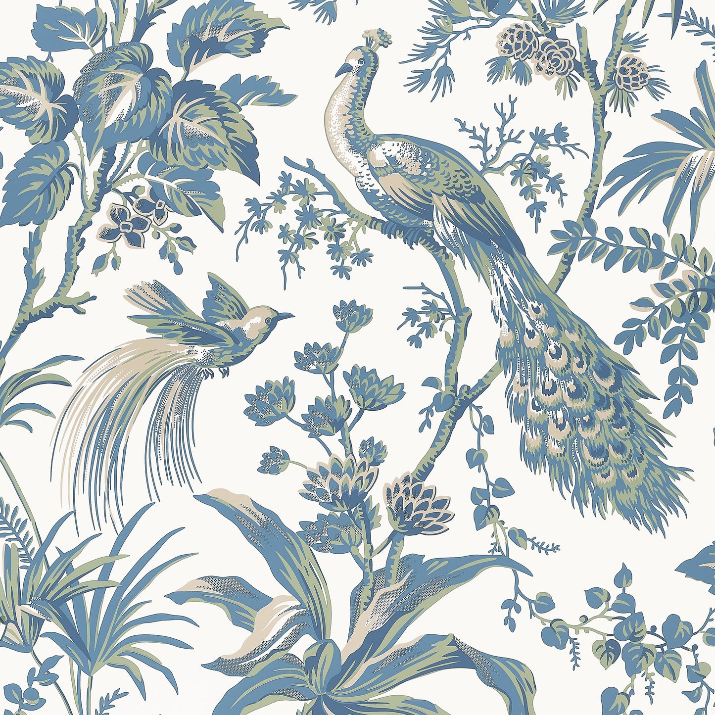 View Anna French Wallpaper Item# At57830 Pattern Name Peacock Toile From The Collection Bristol.
