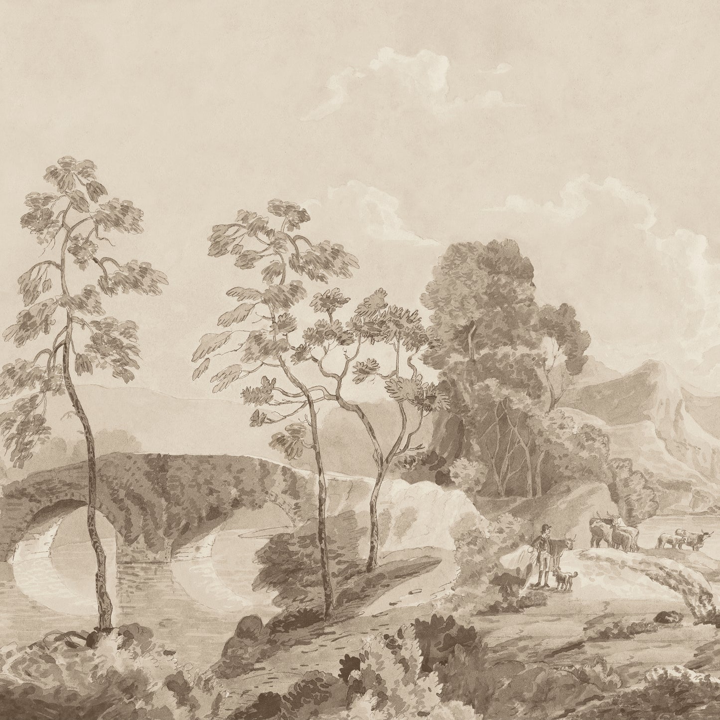 Purchase Ann French Wallpaper Item ATM24572 pattern name Savery Mural