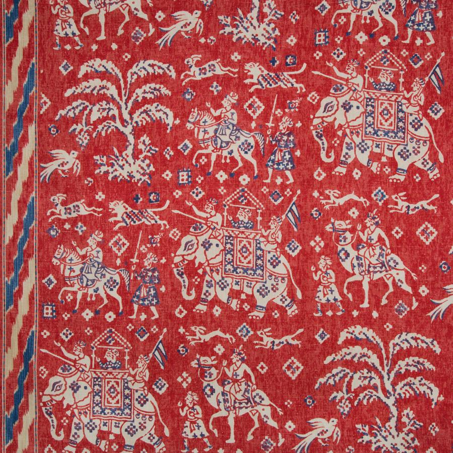 Sample 8015175-195 Aralam Print Flame/Cadet Animal/Insect Brunschwig and Fils Fabric