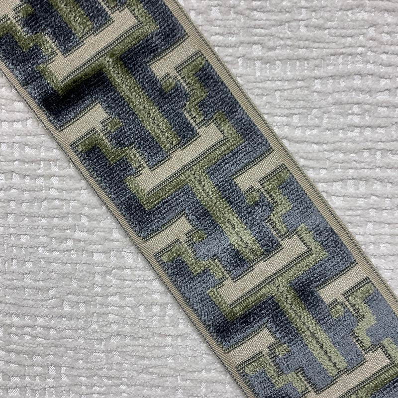 Sample 9362 Banks Tape Lemongrass, Green, Blue by Magnolia Fabric