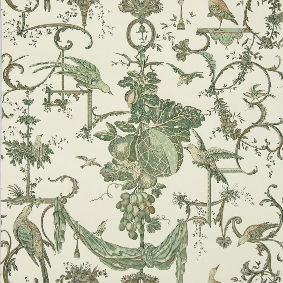 Sample BR-69365.432 Kininvie Leaf On White Brunschwig and Fils