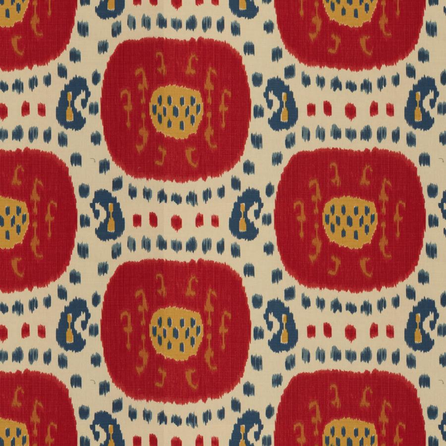 View BR-71110-147 Samarkand Cotton And Linen Print Pompeian Red/Oxford Blue Ikat by Brunschwig & Fils Fabric