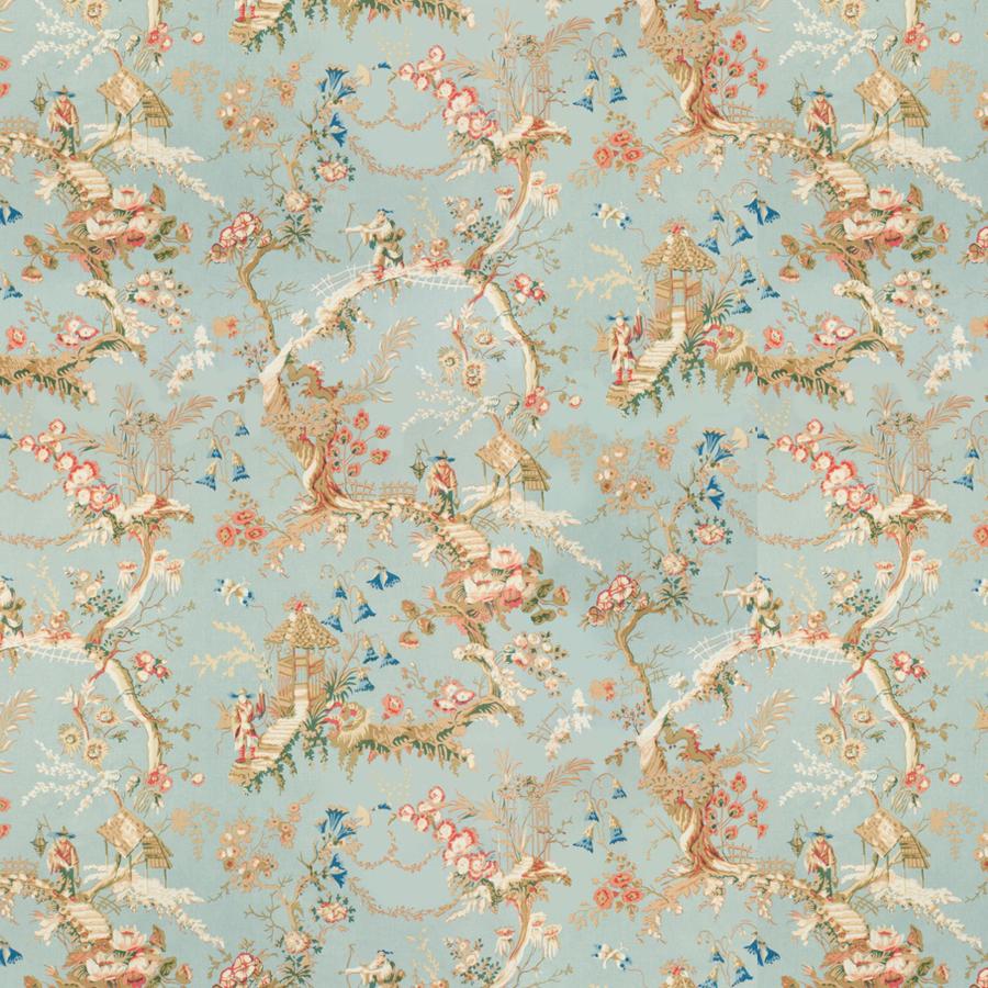 Search BR-79397-207 Chinese Landscape Cotton Print Sky Blue Modern Chinoiserie by Brunschwig & Fils Fabric