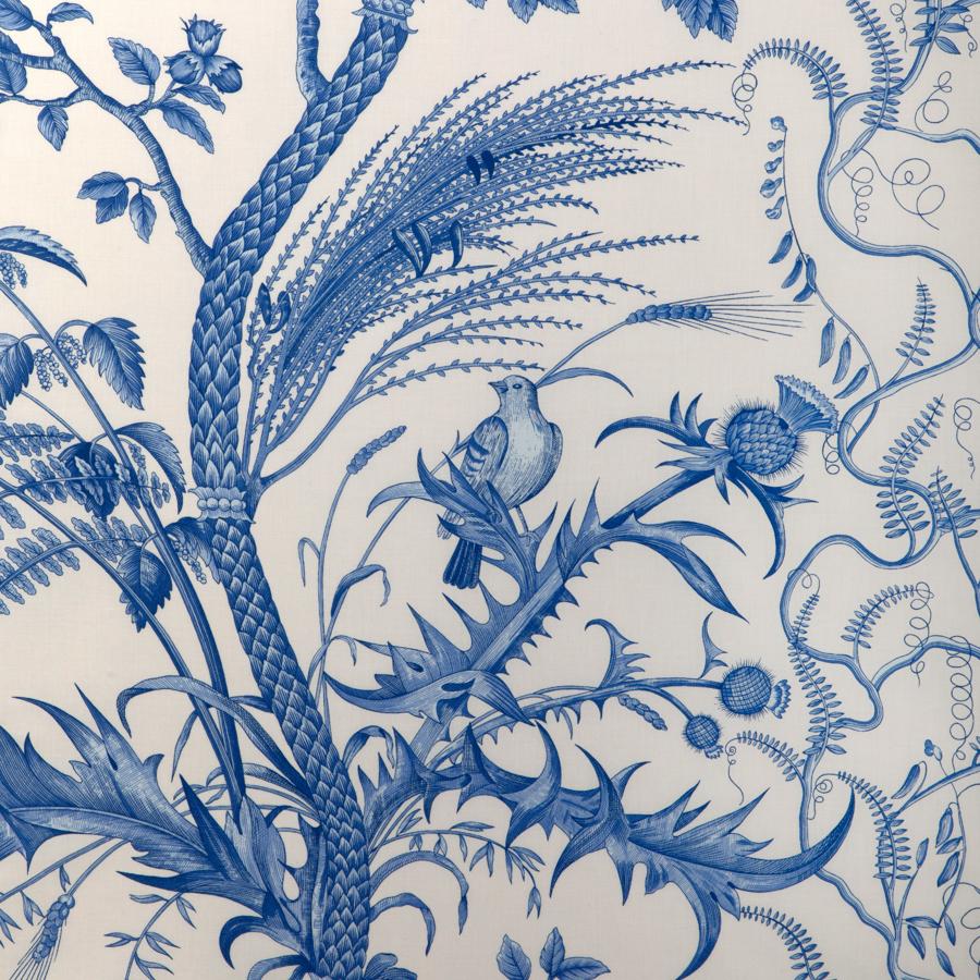 Acquire BR-79431-222 Bird And Thistle Cotton Print Blue Toile by Brunschwig & Fils Fabric