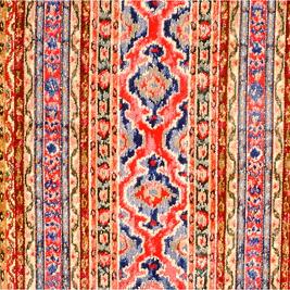 Sample BR-89305-M21 Savonnerie Velvet Prussian and Garnet Stripes Brunschwig and Fils Fabric
