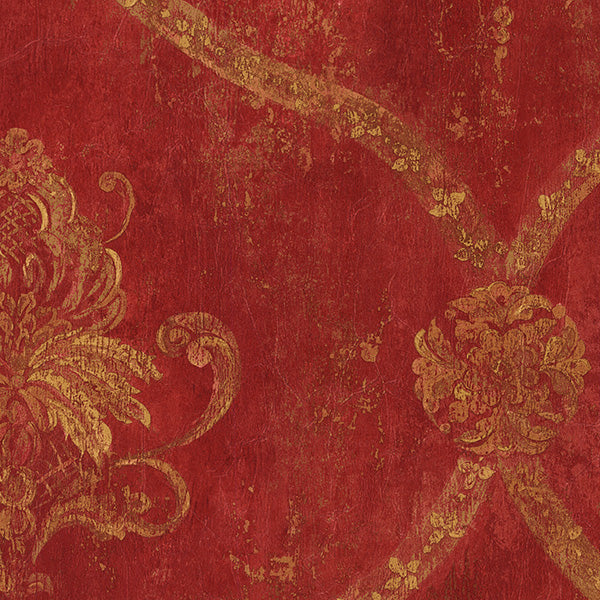 Purchase Cs27328 | Classic Silks 2, Red Damask - Norwall Wallpaper