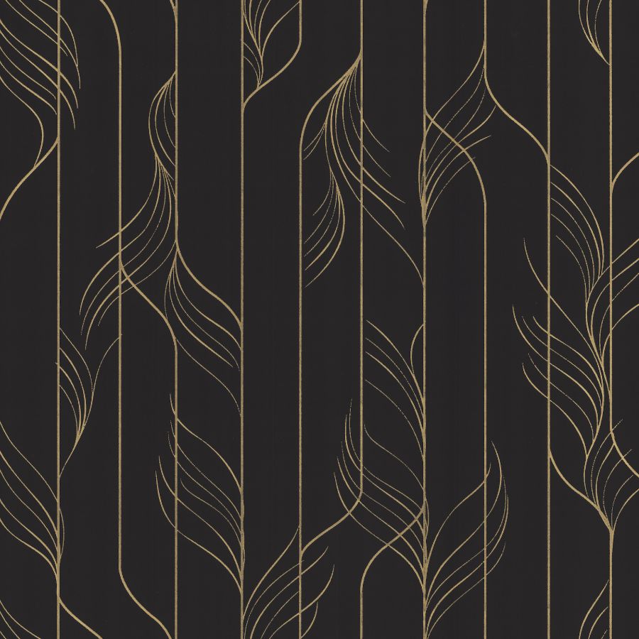 Purchase Df3305 | Decadence Ii, Elemental Thread Black & Gold - Candice Olson Wallpaper