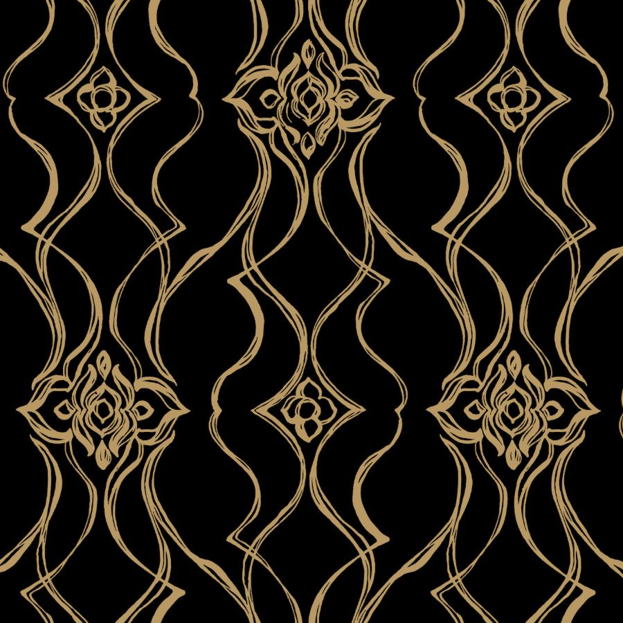 Purchase Df3371 | Decadence Ii, Pirouette Black & Gold - Candice Olson Wallpaper