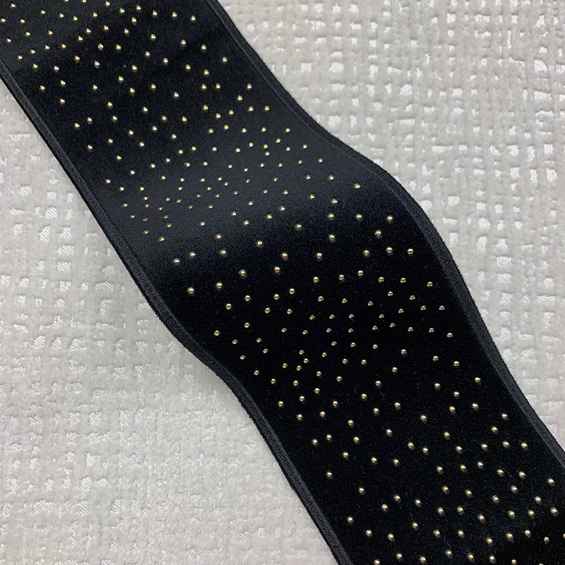Sample 9398 Estella Tape Black, Black by Magnolia Fabric