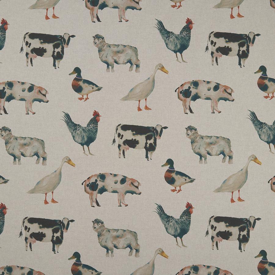 Sample F1169/01 On The Farm Animal/Insect Clarke And Clarke Fabric