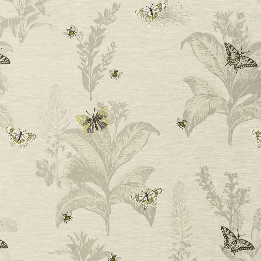 Select F1432/02 Monarch Chartreuse Botanical by Clarke And Clarke Fabric