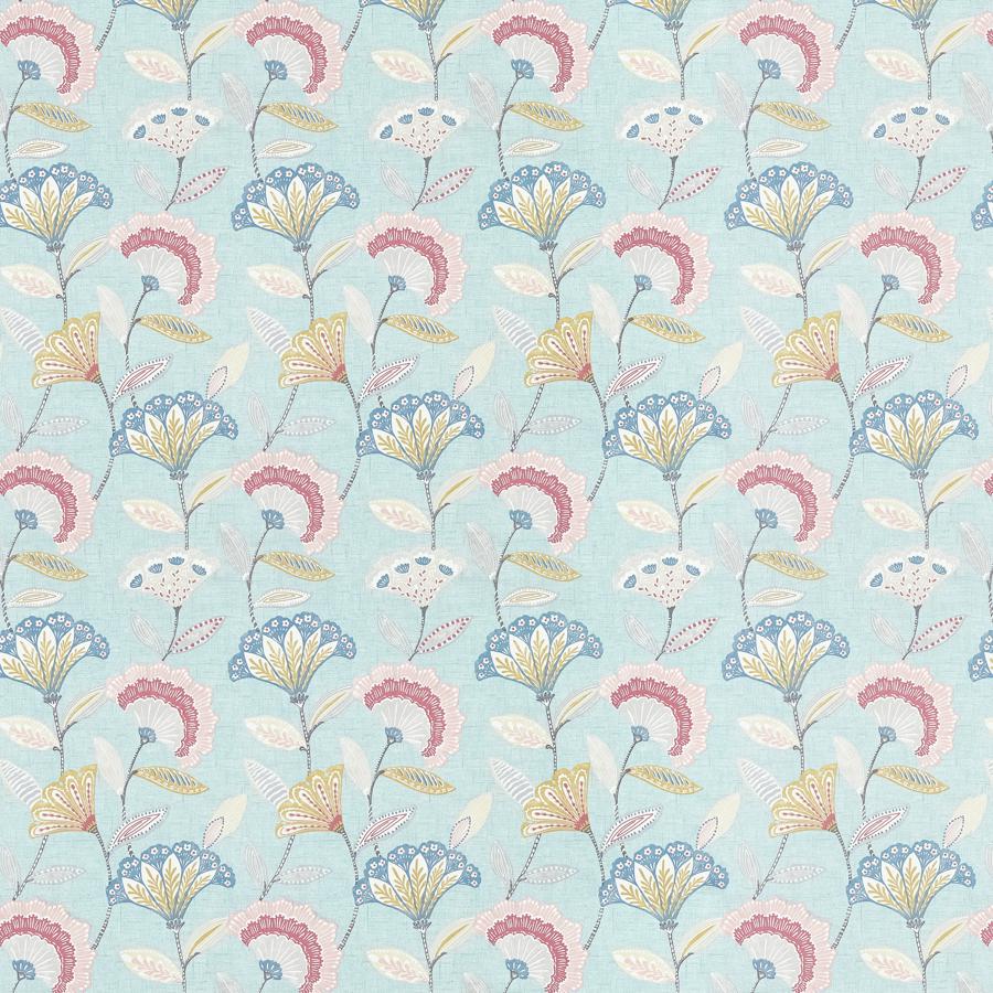 Sample F1462-04 Bohemia Mineral/Blush Botanical Clarke And Clarke Fabric