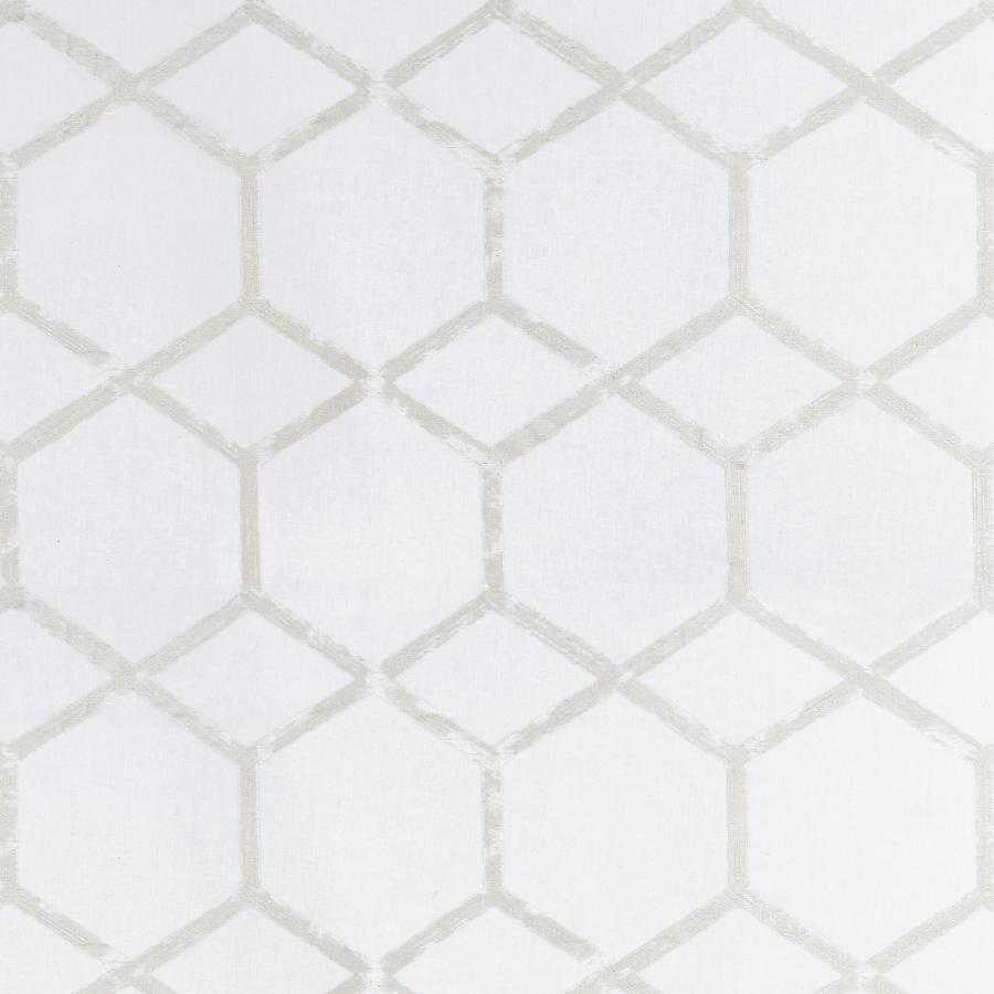 Sample F1469-04 Forma Ivory/Silver Geometric Clarke And Clarke Fabric