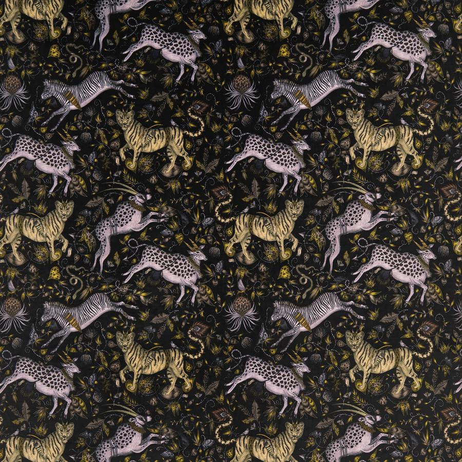 View F1479/02 Protea Velvet Charcoal Animal/Insect by Clarke And Clarke Fabric