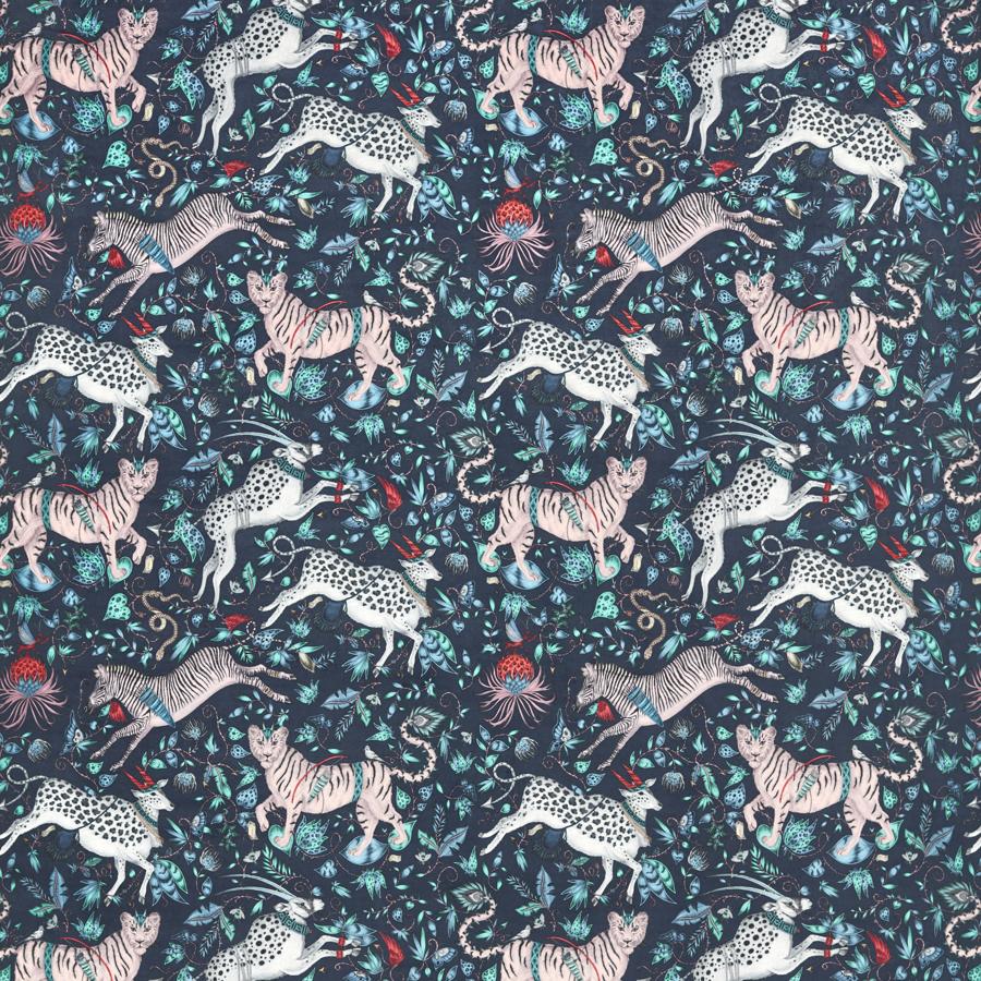 Shop F1479/05 Protea Velvet Navy Animal/Insect by Clarke And Clarke Fabric