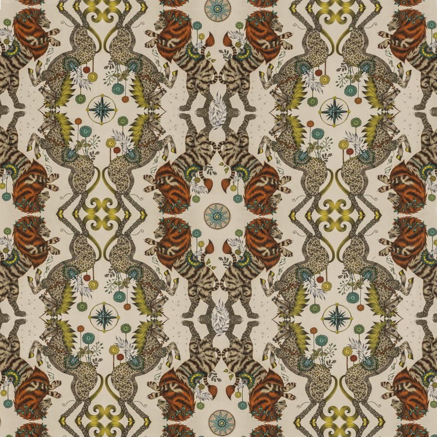 Sample F1488-01 Caspian Linen Gold Animal/Insect Clarke And Clarke Fabric