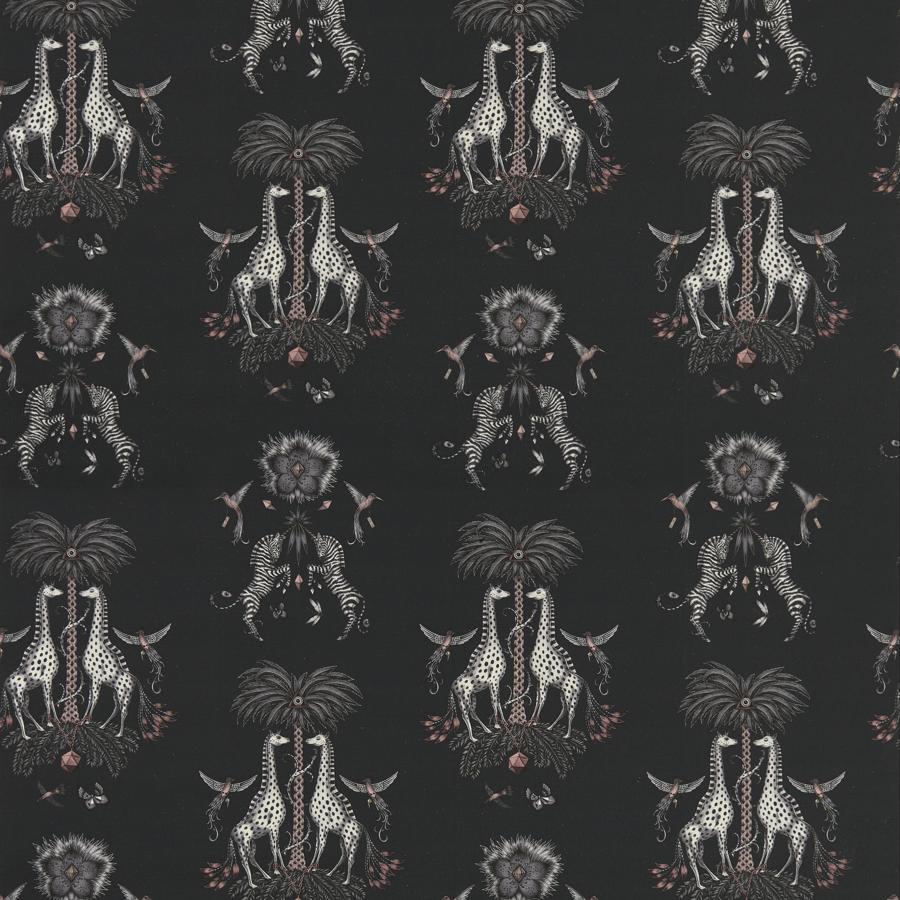Buy F1490/01 Creatura Linen Charcoal Animal/Insect by Clarke And Clarke Fabric