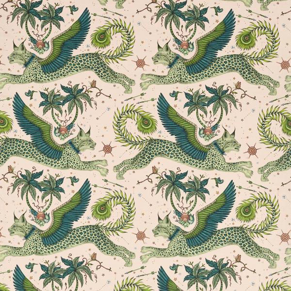 Purchase F1492/02 Lynx Linen Pink Animal/Insect by Clarke And Clarke Fabric