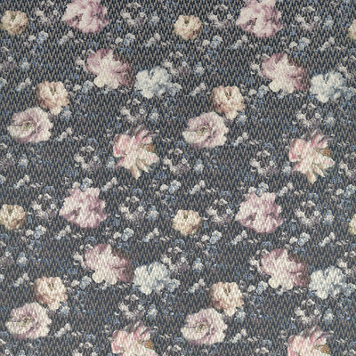 Sample -F1523/01 | Camile Blush/Charcoal Botanical & Floral - Clarke And Clarke Fabric