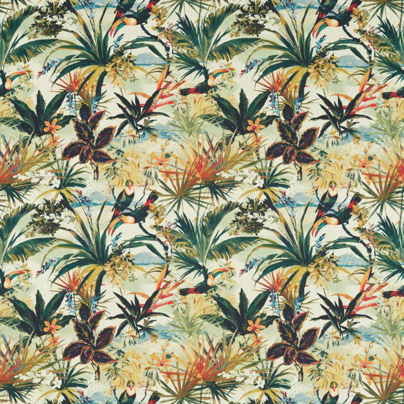 Sample - F1614/01.Cac.0 | Toucan, Clarke & Clarke Exotica 2 - Clarke And Clarke Fabric
