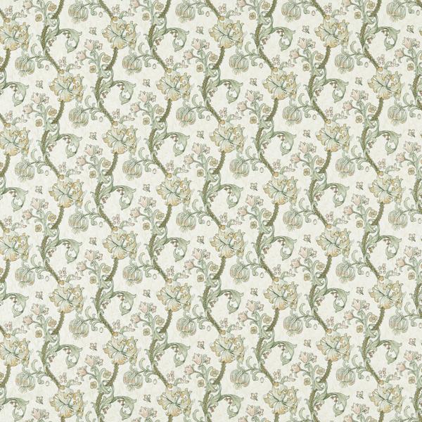 Sample - F1742/02.Cac.0 | Golden Lily Embroidery, William Morris Weaves - Clarke And Clarke Fabric