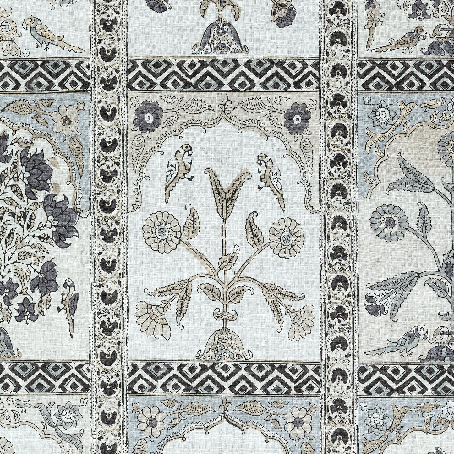 Buy samples of F910630 Indian Panel Printed Ceylon Thibaut Fabrics