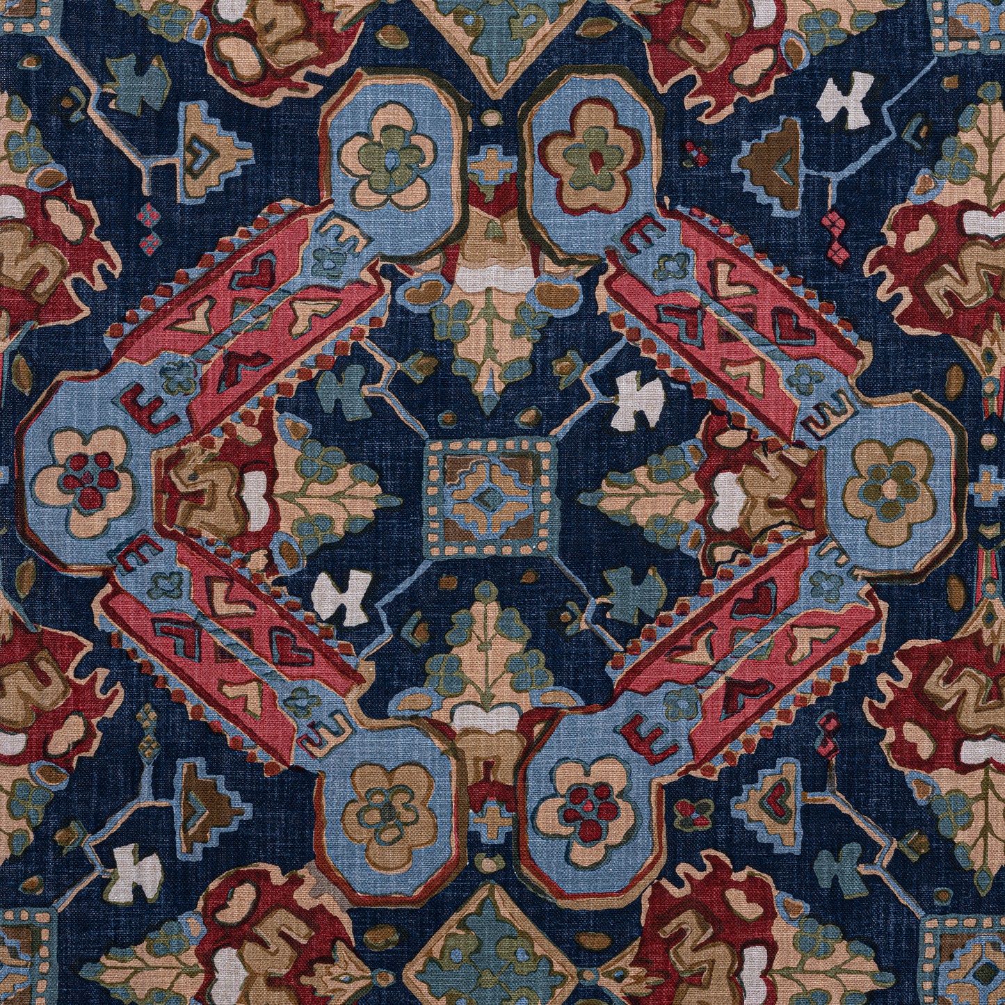Buy samples of F910829 Persian Carpet Printed Heritage Thibaut Fabrics