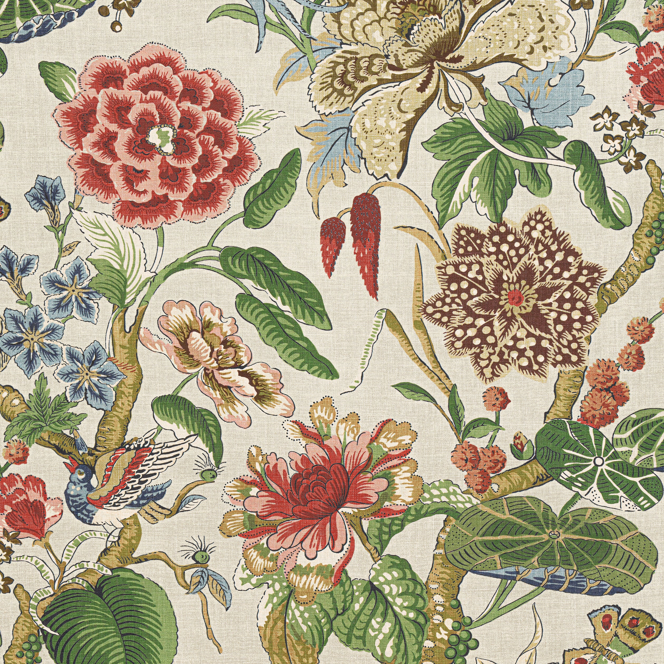 F913657 | Hill Garden, Flax - Thibaut Fabric