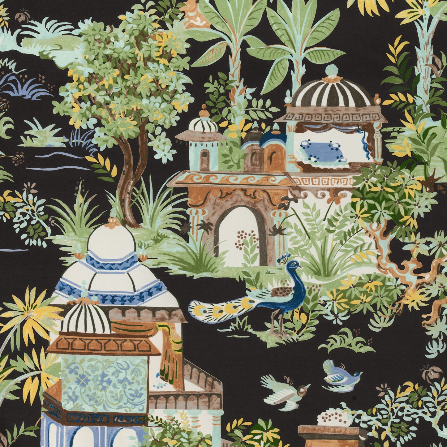 Purchase Thibaut Fabric Pattern# F920825 pattern name Mystic Garden color Black