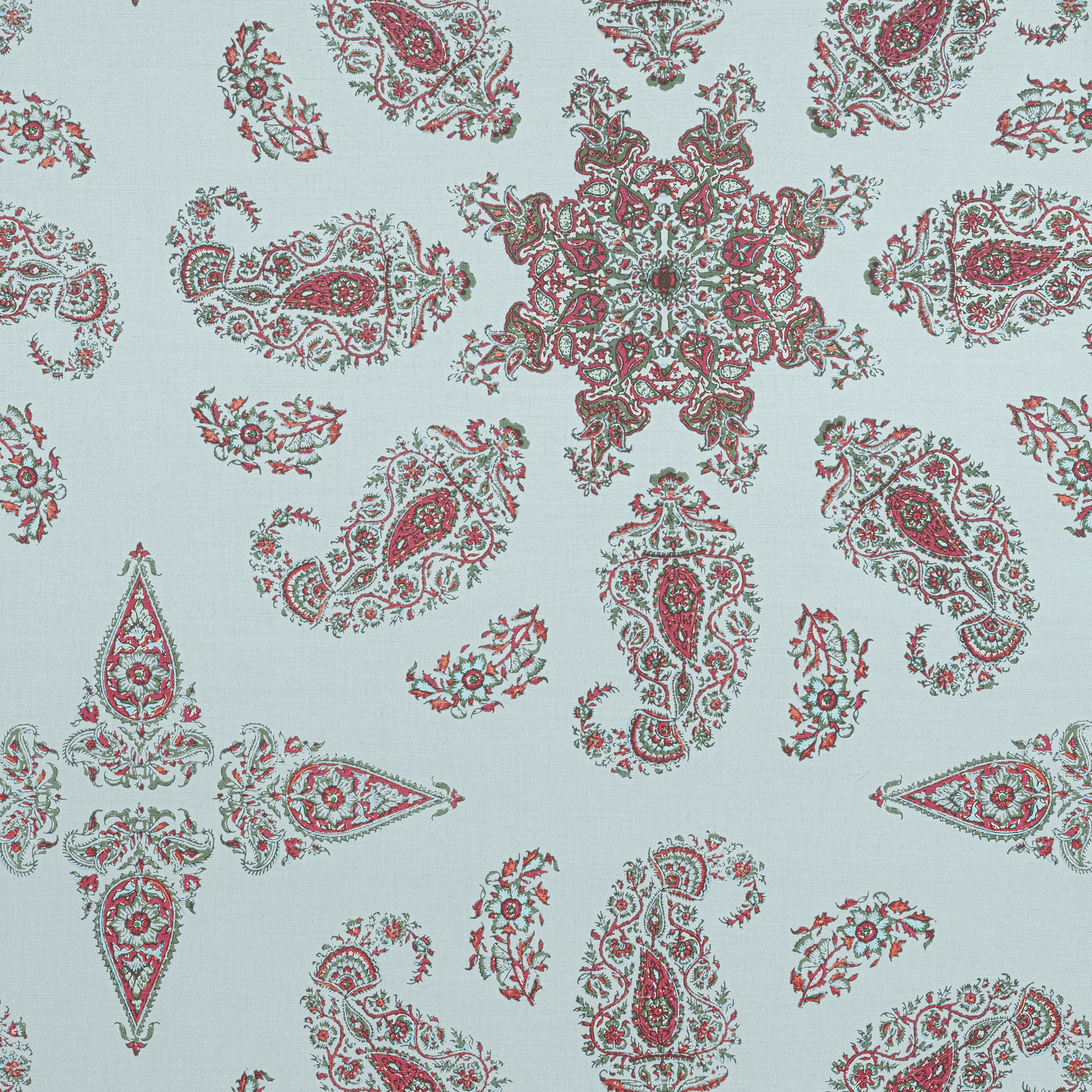 Purchase Thibaut Fabric Product# F936431 pattern name East India color Raspberry and Teal