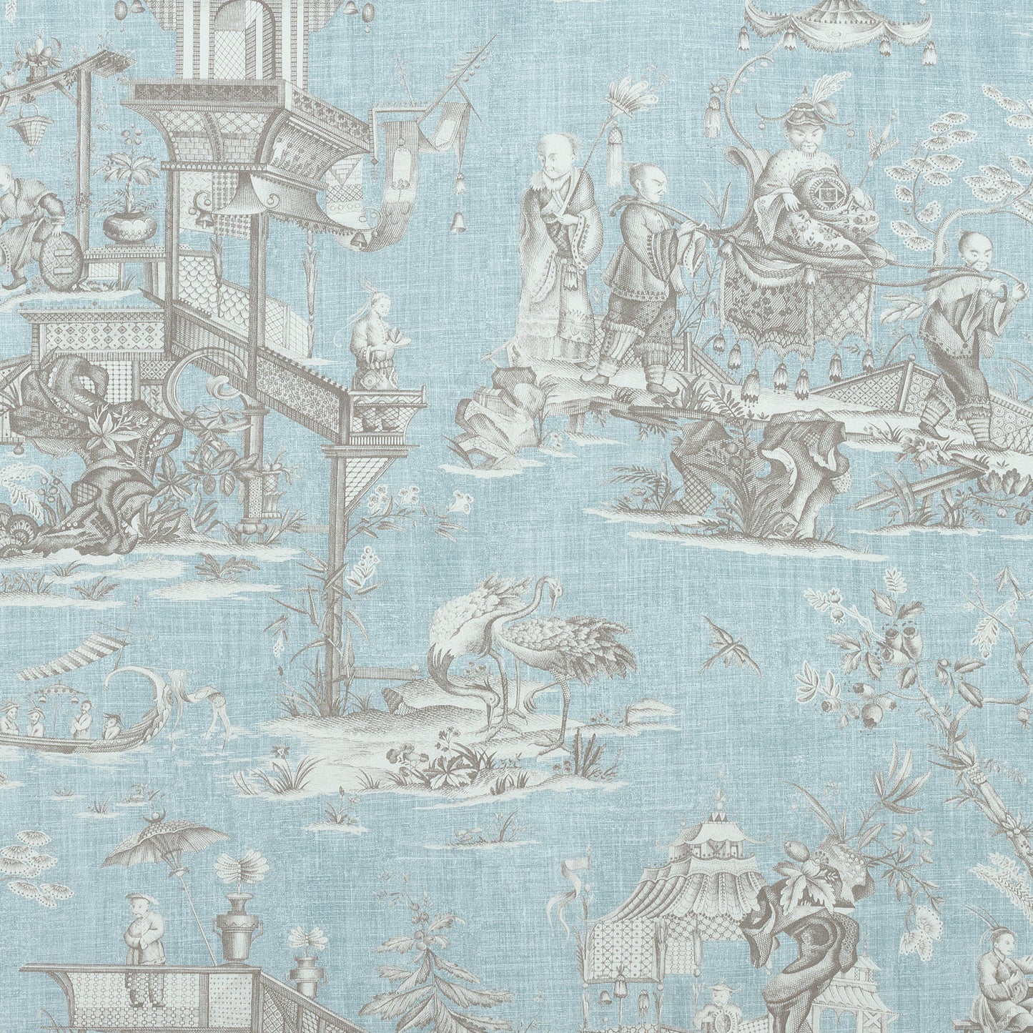 Buy samples of F975468 Cheng Toile Printed Dynasty Thibaut Fabrics