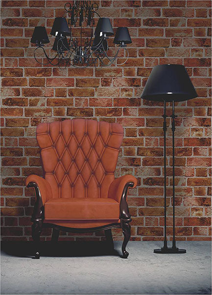 Purchase FD31045 Brewster Wallpaper, Dexter Orange Brick - Medley1