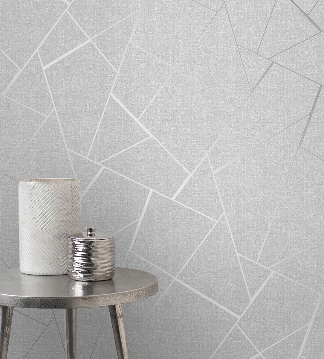 Purchase FD42280 Brewster Wallpaper, Quartz Silver Fractal - Medley1