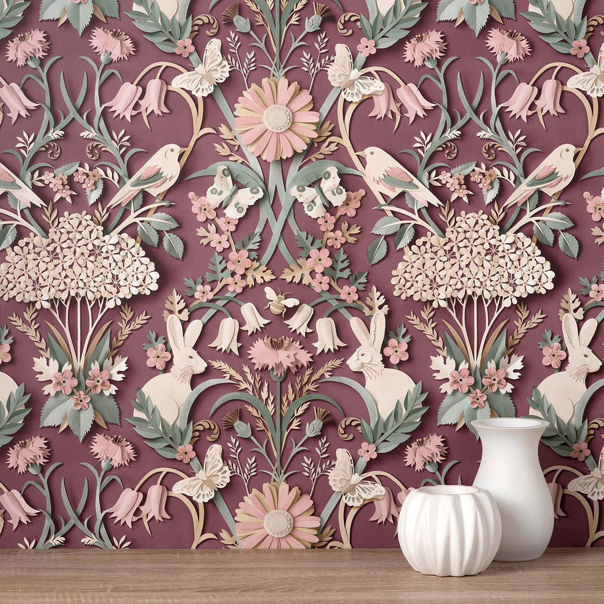Purchase FD42949 Brewster Wallpaper, Fae Plum Woodland - Medley12
