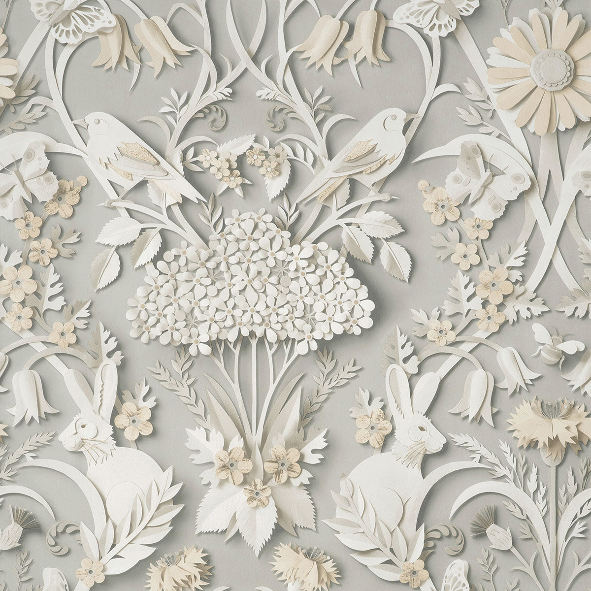 Purchase FD42952 Brewster Wallpaper, Fae Light Grey Woodland - Medley