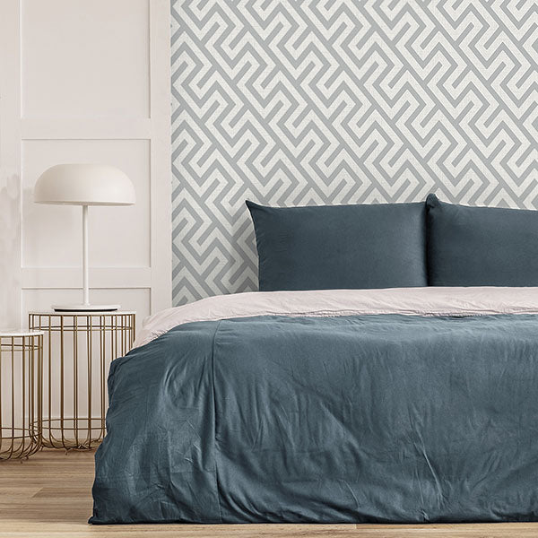 Purchase FD43071 Brewster Wallpaper, Meander Light Grey Geo - Medley12