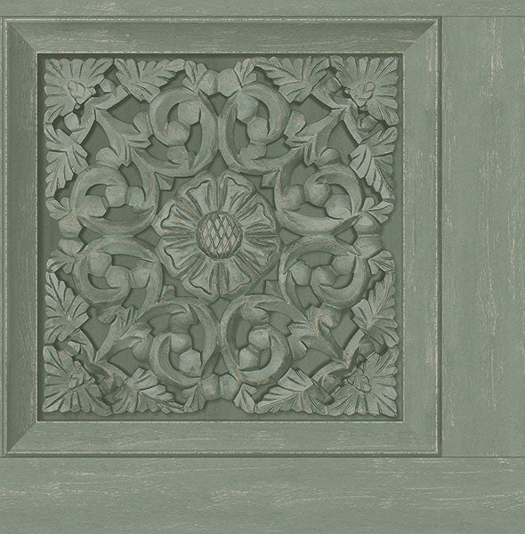 Purchase FD43276 Brewster Wallpaper, Albie Moss Carved Panel - Medley