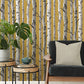 Purchase FD43290 Brewster Wallpaper, Chester Mustard Birch Trees - Medley12