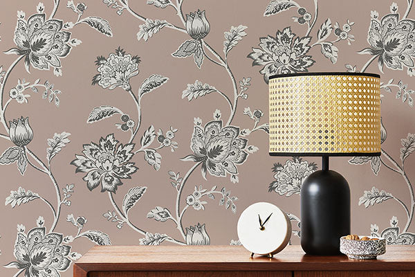 Purchase FD43451 Brewster Wallpaper, Juliette Light Pink Jacobean - Medley12