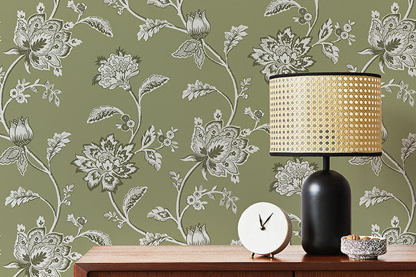 Purchase FD43454 Brewster Wallpaper, Juliette Sage Jacobean - Medley12